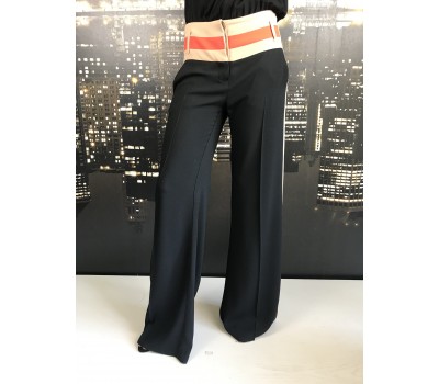 Elisabetta Franchi Pantalone a zampa Color Nero Taglia 44