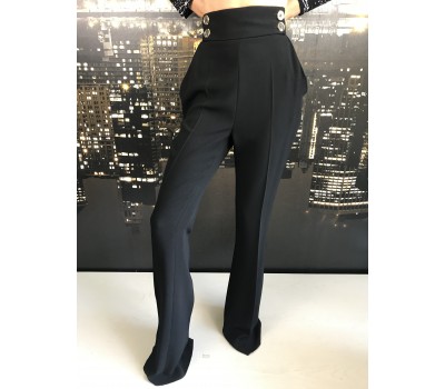 Elisabetta Franchi Pantalone a palazzo color nero taglia 40/44