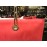 Elisabetta Franchi borsa a mano colore rosso chiaro manico con catena ottone foglia oro log misura 42x33