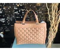 Elisabetta Franchi borsa donna a mano colore marrone, decorazione a trapunta, log, più tracolla, misura 34x29