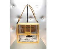 Elisabetta franchi borsa tracolla colore giallo chiusura  a scatto , tasca a portafoglio interna , , log centrale misura  28x49 