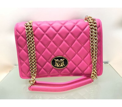 Love Moschino borsa tracolla 100 cm colore rosa chiusura a scatto fodera in tessuto interna con tasca log centrale in ottone smaltato misura 18x13