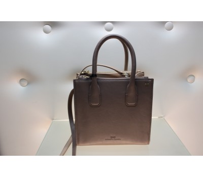 Elisabetta Franchi borsa a mano piu tracolla in bicolore beige e marone 2 scomparti a chiusura zip misura 20x30