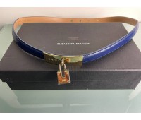 Elisabetta Franchi cintura di ricambio in similpelle colore blu con placca a lucchetto misura 42