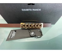 Elisabetta Franchi cintura di ricambio colore marrone con placca dorata misura 42