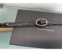 Elisabetta Franchi cintura di ricambio colore nero con fibbia e logo brand