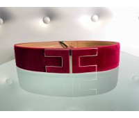 Elisabetta Franchi cintura velluto colore rosso con logo brand chiusura a scatto tg 42/44