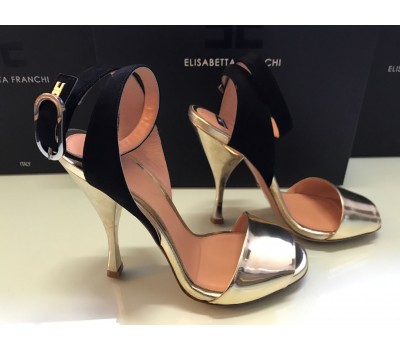 Elisabetta franchi Sandalo effetto laminato, colore oro misura 37