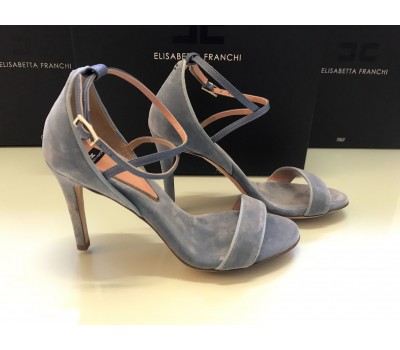 Elisabetta franchi sandali colore blu tessuto velluto Misura 35/ 35,5