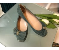 Elisabetta franchi scarpe ballerine in vera pelle scamosciata pelle colore verde Misura 36