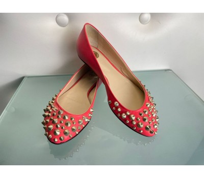 Elisabetta franchi scarpe ballerine colore rosso con borchie misura 36