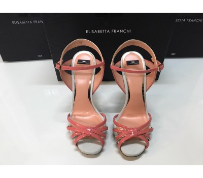 Elisabetta franchi sandali colore verde e rosa in vera pelle  tacco 10 cm misura 36