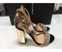 Elisabetta franchi saldali a tacco vera pelle colore beige e nero  misura  36/37 /39 