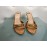 Elisabetta Franchi Suede sandal with brown heel. gold front accessory. size 37 misura 38