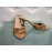 Elisabetta Franchi Suede sandal with brown heel. gold front accessory. size 37 misura 38