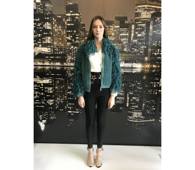 Elisabetta Franchi  Giacca in lana Colore Verde chiusura con zip Taglia 38-44