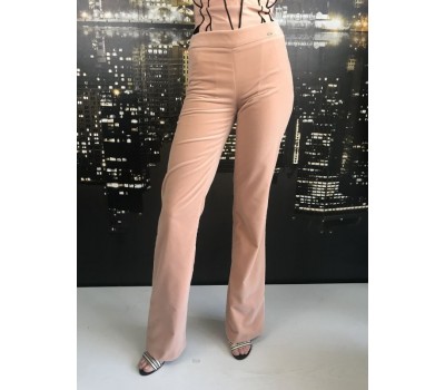 Elisabetta Franchi pantalone velluto colore cipria taglia 38/40/42