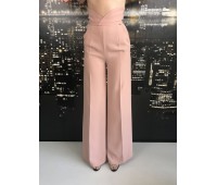 TEST-Polina Elisabetta Franchi pantalone vita alta colore cappuccino tg 38