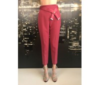 TEST-Polina Elisabetta Franchi pantalone colore rosso melograno tg 42