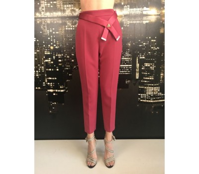 TEST-Polina Elisabetta Franchi pantalone colore rosso melograno tg 42