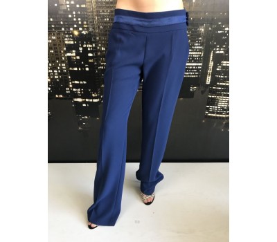 TEST-Polina Elisabetta Franchi pantalone vita alta con due tasche colore blu tg 44