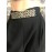 Elisabetta Franchi pantalone colore nero con due tasche con targa in ottone gold taglia 42