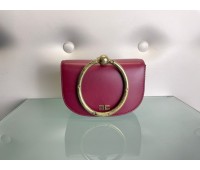 Elisabetta Franchi borsa con manico in ottone colore rosso melograno 