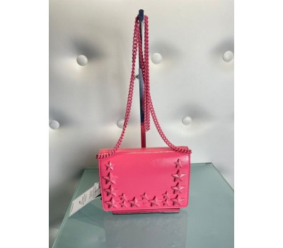 Elisabetta Franchi borsa pochette con catena colore rosa lucido