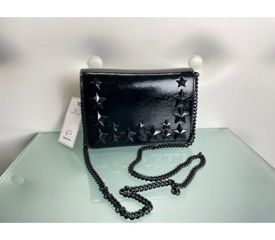 Elisabetta Franchi borsa pochette con catena colore nero lucido