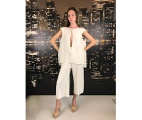 Elisabetta Franchi Salopette tuta color bianco  taglia 44   