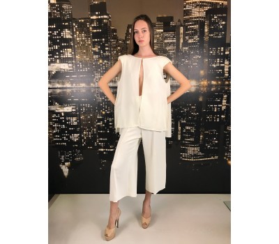 Elisabetta Franchi Salopette tuta color bianco  taglia 44   