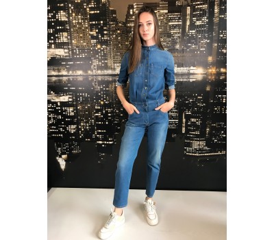  Elisabetta Franchi salopette tuta Jeans manica lunga con bottoni. taglia 38/40/44