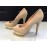 Elisabetta Franchi scarpe  Décolleté colore beige in vera pelle scamosciata suola a plateau in vero cuoio tacco 13 cm misura 37