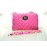 Love Moschino borsa tracolla 120  colore rosa chiusura a zip 3 scomparti fodera in tessuto interna con tasca log centrale in ottone smaltato misura 25x27