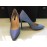 PATRIZIA PEPE scarpe  décolleté   in vera pelle colore blu log su tomaia tacco 10 cm misura 37/38/39